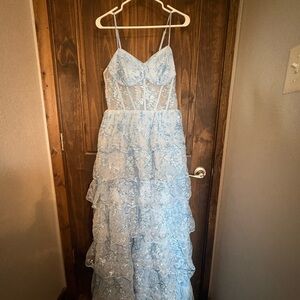 Light Blue Lace Prom Dress